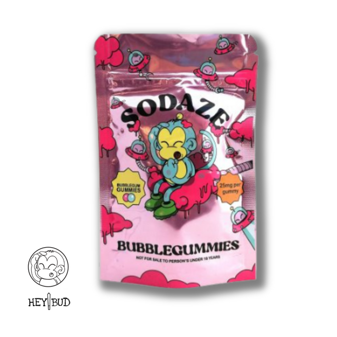 Sodaze Edibles - 25mg per gummy- 4x In a Pack - Bubblegum flavour - Full spectrum infused Gummies- Sold by Hey Bud Online R130