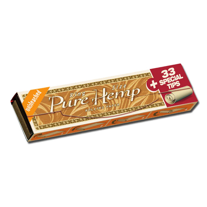 Pure Hemp Unbleached Paper | King Size with Tips