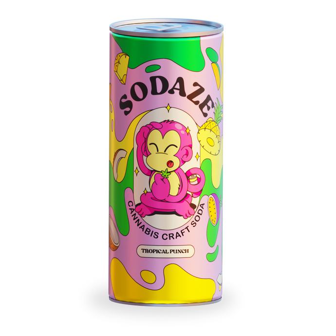 tropical-punch-flavoured-cannabis-infused-craft-soda-250ml-can-by Sodaze-sold-online-by-Hey-Bud-for-R45