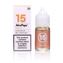 Peach-Ice-flavour-Airspops-313-E-liquid-refillable-vape-juice-30ml-4%Nic-Salts-Airscream